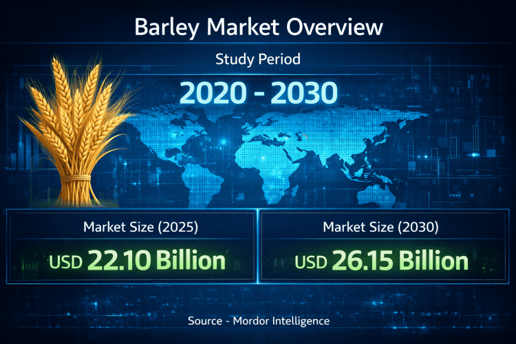 Barley Market Size to Reach USD 26.15 Billion by 2030 as Brewing, Feed Demand, and Functional Foods Sustain Growth